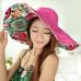 [SUOGRY] 2017 Fashion Design Flower Foldable Brimmed Sun Hat Summer Hats for Women UV Protection Free Shipping