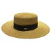 Spring and summer new retro gold braided flat head straw hat lady wide eaves sunscreen sun hat  summer hat cap