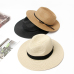 Summer Hat Women Panama Straw Hat Fedora Beach Vacation Wide Brim Visor Casual Summer Sun Hats for Women Sombrero 2019