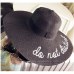 Summer Womens Wide Brim do not diaturb Sun Hat Embroidery Straw Cap Floppy Foldable Roll up Cap Beach Sun Hat