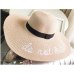 Summer Womens Wide Brim do not diaturb Sun Hat Embroidery Straw Cap Floppy Foldable Roll up Cap Beach Sun Hat