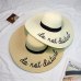 Summer Womens Wide Brim do not diaturb Sun Hat Embroidery Straw Cap Floppy Foldable Roll up Cap Beach Sun Hat