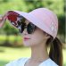 Sun Hats for Women Visors Hat Fishing Fisher Beach Hat UV Protection Cap Black Casual Womens Summer Caps Ponytail Wide Brim Hat