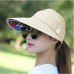 Sun Hats for Women Visors Hat Fishing Fisher Beach Hat UV Protection Cap Black Casual Womens Summer Caps Ponytail Wide Brim Hat