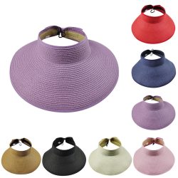 Sun hats for women Summer Foldable Wide Large Brim Sun hat Straw Hot Sale Round Top Sun Visor Leisure Beach refreshing cap 038