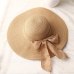 USPOP 2019 fashion women sun hats hand made straw hat female ribbon bow-knot wide brim beach hat casual summer shade anti uv cap