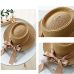 Ymsaid New Summer Sun Hats Women Fashion Girl Straw Hat  Ribbon Bow Beach Hat Casual Straw Flat Top Panama Hat Bone Feminino