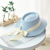 Ymsaid New Summer Sun Hats Women Fashion Girl Straw Hat  Ribbon Bow Beach Hat Casual Straw Flat Top Panama Hat Bone Feminino