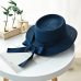 Ymsaid New Summer Sun Hats Women Fashion Girl Straw Hat  Ribbon Bow Beach Hat Casual Straw Flat Top Panama Hat Bone Feminino