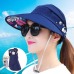 Ymsaid Summer Sun Hats Women Foldable UV Protection Sun Hat Visor Suncreen Floppy Cap Chapeau Femme Outdoor Beach Hat