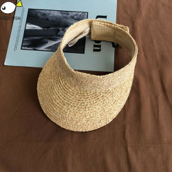 ladies uv roll up korean sun visor hat women sun visor straw raffia sun visor caps straw visor