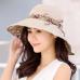 summer women's Super Big Brim sun hat fashion hat printing hat UV protection Wind Rope Fixed Beach Hat Foldable