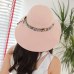 summer women's Super Big Brim sun hat fashion hat printing hat UV protection Wind Rope Fixed Beach Hat Foldable