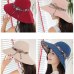 summer women's Super Big Brim sun hat fashion hat printing hat UV protection Wind Rope Fixed Beach Hat Foldable