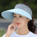 wholesale 1PCS women summer Sun Hats pearl packable sun visor hat with big heads wide brim beach hat UV protection female cap