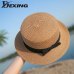 wholesale 2019 flat bow straw hat  girls summer sun Hats For Women Beach boater hat  ladies panama chapeau femme sun fedora