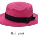 wholesale 2019 flat bow straw hat  girls summer sun Hats For Women Beach boater hat  ladies panama chapeau femme sun fedora