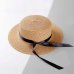 wholesale 2019 flat bow straw hat  girls summer sun Hats For Women Beach boater hat  ladies panama chapeau femme sun fedora