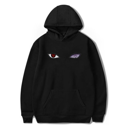 2018 New Arrival Harajuku Anime Hoodies Naruto Uchiha Uzumaki Hatake Eyes Printing Pullover Sweatshirt Hip Hop Streetwear