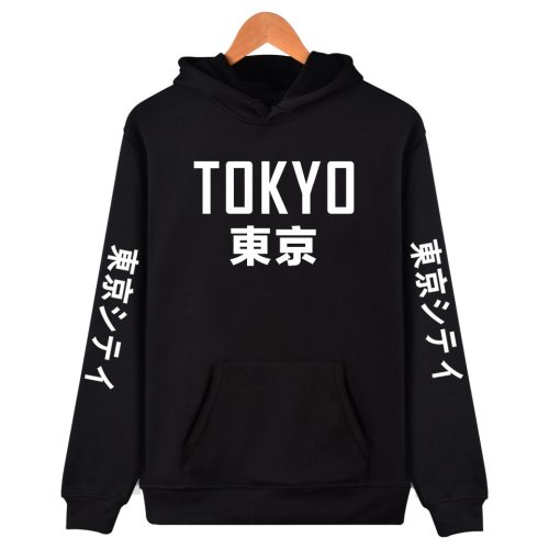 2019 New Arrival Japan Harajuku Hoodies Tokyo City Printing Pullover Sweatshirt Hip Hop Streetwear 4XL Plus Size Clothing