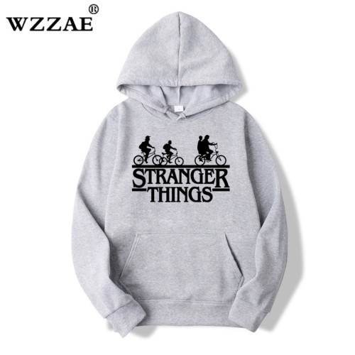 2019 Trendy Faces Stranger Things Hooded Mens Hoodies and Sweatshirts Oversized for Autumn with Hip Hop Winter Hoodies Men Brand