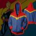 3D Printed Captain Marvel Carol Danvers Ms Marvel Costumes Hoodies Sweatshirts Tracksuit Casual zipper hooded Jacket clothing