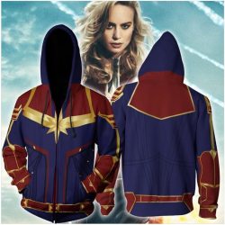 3D Printed Captain Marvel Carol Danvers Ms Marvel Costumes Hoodies Sweatshirts Tracksuit Casual zipper hooded Jacket clothing