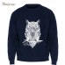 Animal Owl Hoodie Men Black Sweatshirt Casual Crewneck Sweatshirts 2018 New Brand Winter Autumn Fleece Warm Hoody Brand Clothing