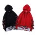 Aolamegs Hoodies Men Fake 2 Pieces Ribbons Hooded High Street Pullover Sweatshirt Men Fashion Hip Hop Streetwear Hoodie Autumn