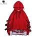 Aolamegs Hoodies Men Fake 2 Pieces Ribbons Hooded High Street Pullover Sweatshirt Men Fashion Hip Hop Streetwear Hoodie Autumn