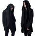 Aonibeier Men Hooded Sweatshirts With Black Gown Hip Hop Mantle Hoodies Fashion Jacket long Sleeves Cloak Man's Coats Outwear