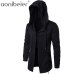 Aonibeier Men Hooded Sweatshirts With Black Gown Hip Hop Mantle Hoodies Fashion Jacket long Sleeves Cloak Man's Coats Outwear