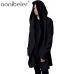 Aonibeier Men Hooded Sweatshirts With Black Gown Hip Hop Mantle Hoodies Fashion Jacket long Sleeves Cloak Man's Coats Outwear