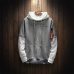 Cool Sweatshirt Men Hip Hop patchwork  Long Sleeve Pullover contrast Hoodies  Sweatshirt hoodies Men high quality