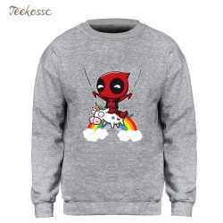 Deadpool Sweatshirt Men Funny Print Hoodie Crewneck Sweatshirts Winter Autumn Black Dead Pool Super Hero Hipster Brand Clothing