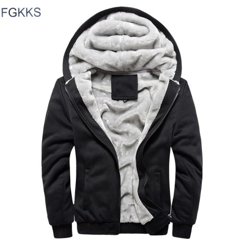 FGKKS Fashion Brand Sweatshirts Mens 2018 Winter Thicken Hoodie Men Hoodies Sweatshirt Men Zipper Coats Sudadera Hombre