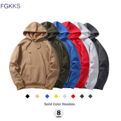 FGKKS New Autumn Fashion Hoodies Male Warm Fleece Coat Hooded Men Brand Hoodies Sweatshirts EU Size