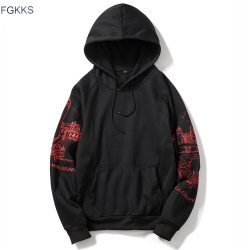 FGKKS Print Men's Hoodies Sweatshirts Autumn Men Hip Hop Fashion Casual Male Hoodies Sweatshirts EU Size