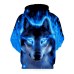 Fashion Men Wolf Animal 3D Printed Hooded Hoodies Men / Women's Shinning Wolf Design Sweatshirts 3D Harajuku Hoody