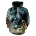 Fashion Men Wolf Animal 3D Printed Hooded Hoodies Men / Women's Shinning Wolf Design Sweatshirts 3D Harajuku Hoody