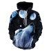 Fashion Men Wolf Animal 3D Printed Hooded Hoodies Men / Women's Shinning Wolf Design Sweatshirts 3D Harajuku Hoody