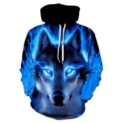 Fashion Men Wolf Animal 3D Printed Hooded Hoodies Men / Women's Shinning Wolf Design Sweatshirts 3D Harajuku Hoody