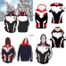 Hoodie Cosplay Avengers Endgame Quantum Realm Sweatshirt Jacket Advanced Tech Costumes Avengers End Game Hood Superhero Hoodies