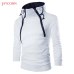 Jaycosin Clothes Men Zipper Patchwork Hoodie Sweatshirt Spring Autumn Casual Long Sleeve 3XL O-Neck Sport Exercise Top Blouse