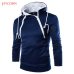 Jaycosin Clothes Men Zipper Patchwork Hoodie Sweatshirt Spring Autumn Casual Long Sleeve 3XL O-Neck Sport Exercise Top Blouse