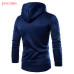 Jaycosin Clothes Men Zipper Patchwork Hoodie Sweatshirt Spring Autumn Casual Long Sleeve 3XL O-Neck Sport Exercise Top Blouse