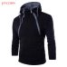 Jaycosin Clothes Men Zipper Patchwork Hoodie Sweatshirt Spring Autumn Casual Long Sleeve 3XL O-Neck Sport Exercise Top Blouse