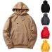 Laamei EU Size Fashion Colorful Hoodies Men's Thicken Clothes Winter Sweatshirts Men Hip Hop Streetwear Solid Fleece Man Hoody