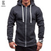 Manoswe Pocket Solid Hooded Cardigan for Men Zipper Spring Black Hoodies Coat Men Casual Long Sleeve Sweatshirts Male Jackets