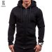 Manoswe Pocket Solid Hooded Cardigan for Men Zipper Spring Black Hoodies Coat Men Casual Long Sleeve Sweatshirts Male Jackets